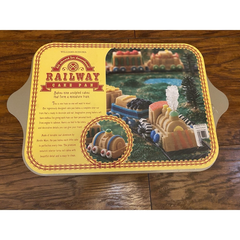 NEW Williams Sonoma Nordic Ware Railway Cake Pan Train 9 Cars 3D Mold USA